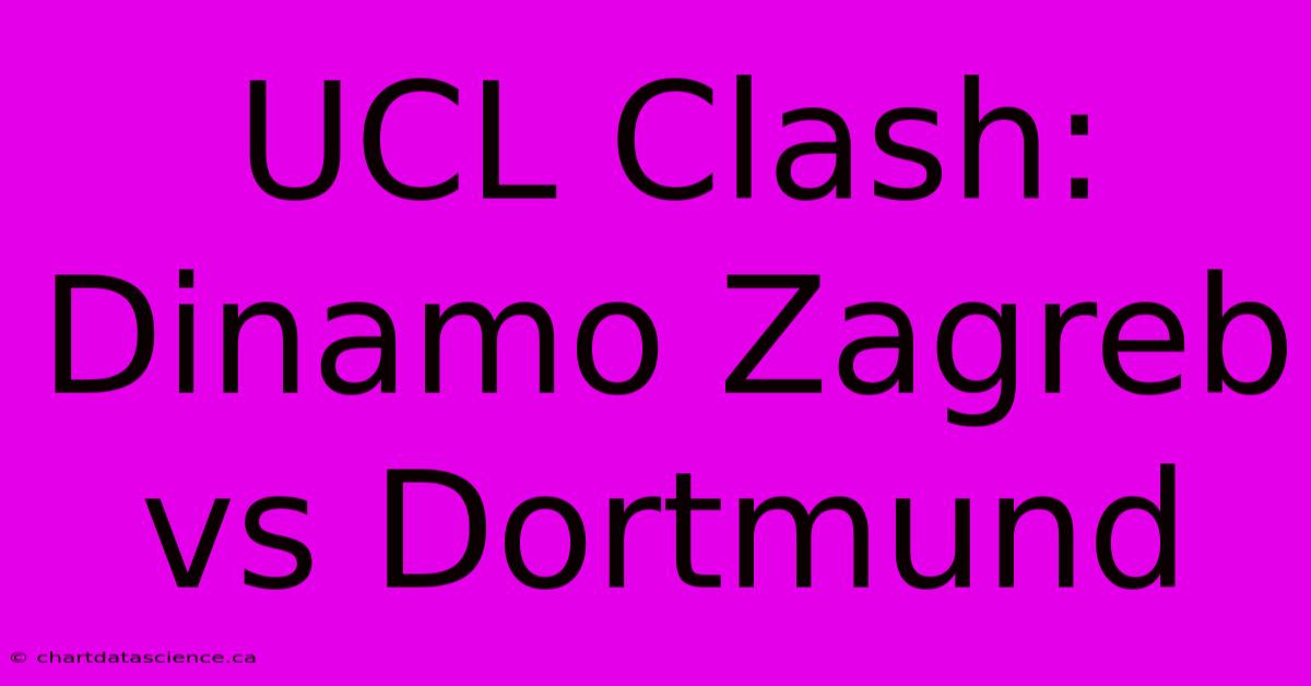 UCL Clash: Dinamo Zagreb Vs Dortmund