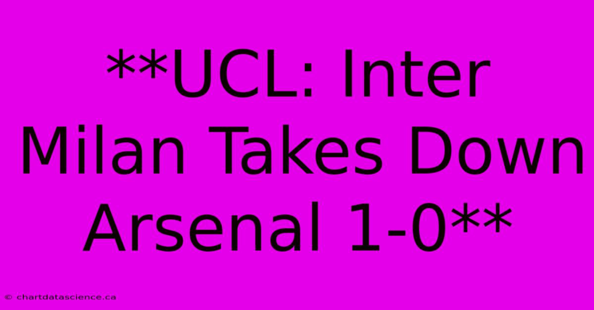 **UCL: Inter Milan Takes Down Arsenal 1-0** 