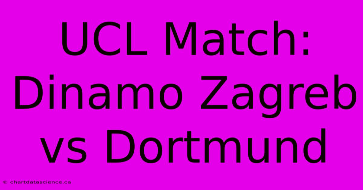 UCL Match: Dinamo Zagreb Vs Dortmund