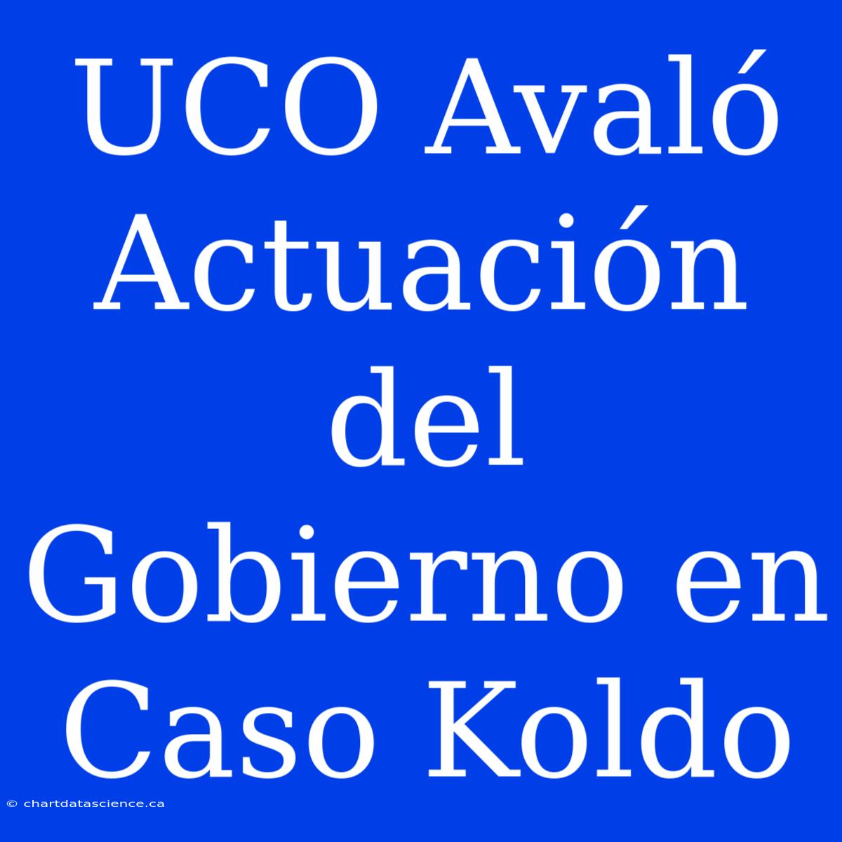 UCO Avaló Actuación Del Gobierno En Caso Koldo