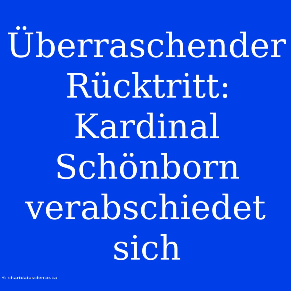 Überraschender Rücktritt: Kardinal Schönborn Verabschiedet Sich