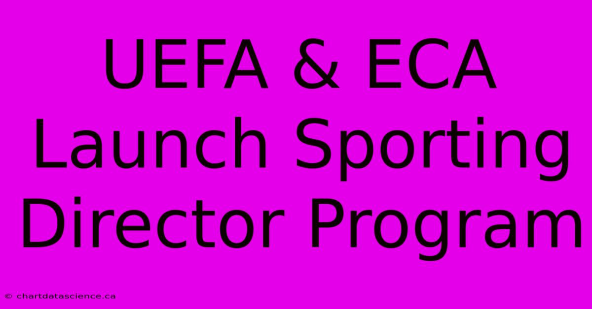 UEFA & ECA Launch Sporting Director Program