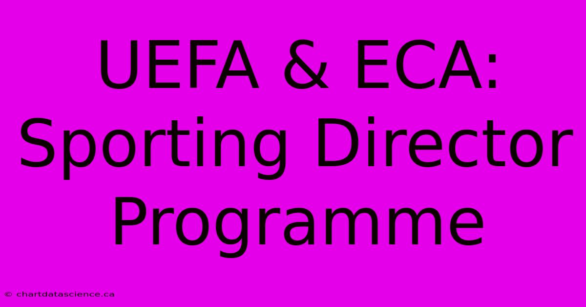 UEFA & ECA: Sporting Director Programme