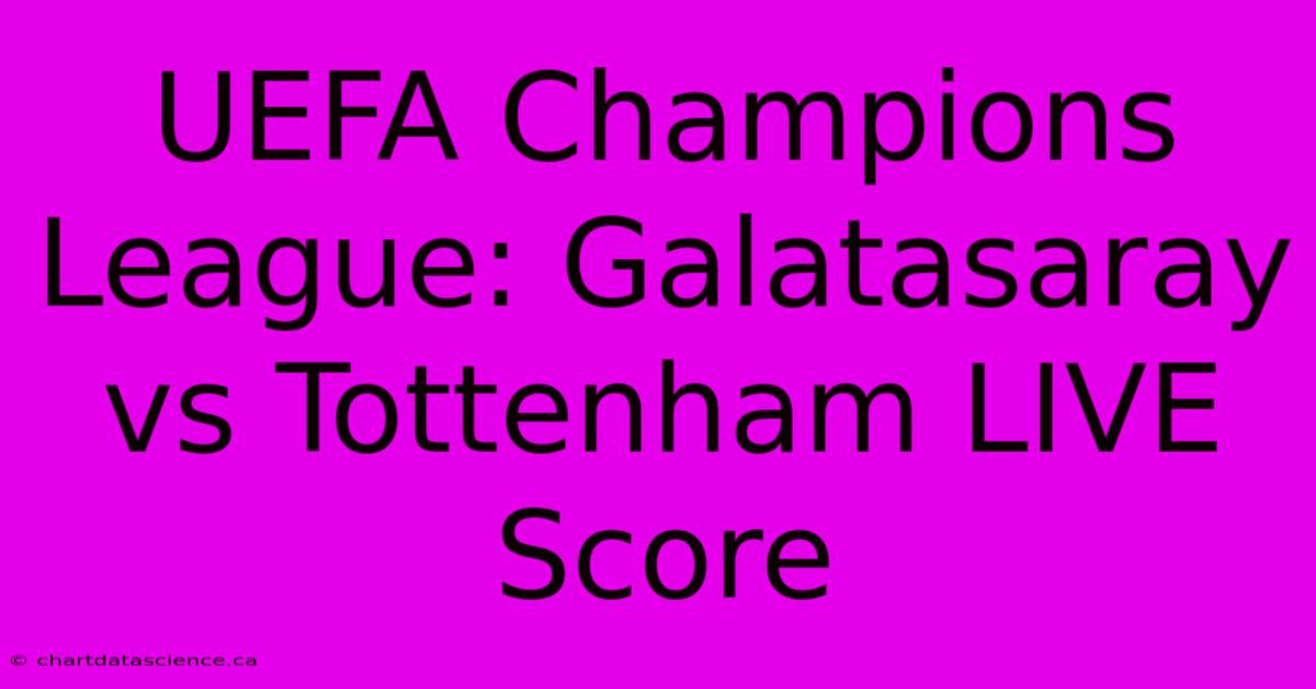 UEFA Champions League: Galatasaray Vs Tottenham LIVE Score