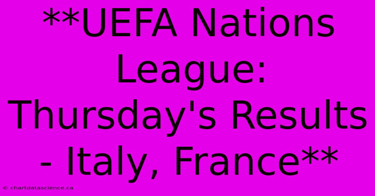 **UEFA Nations League: Thursday's Results - Italy, France**