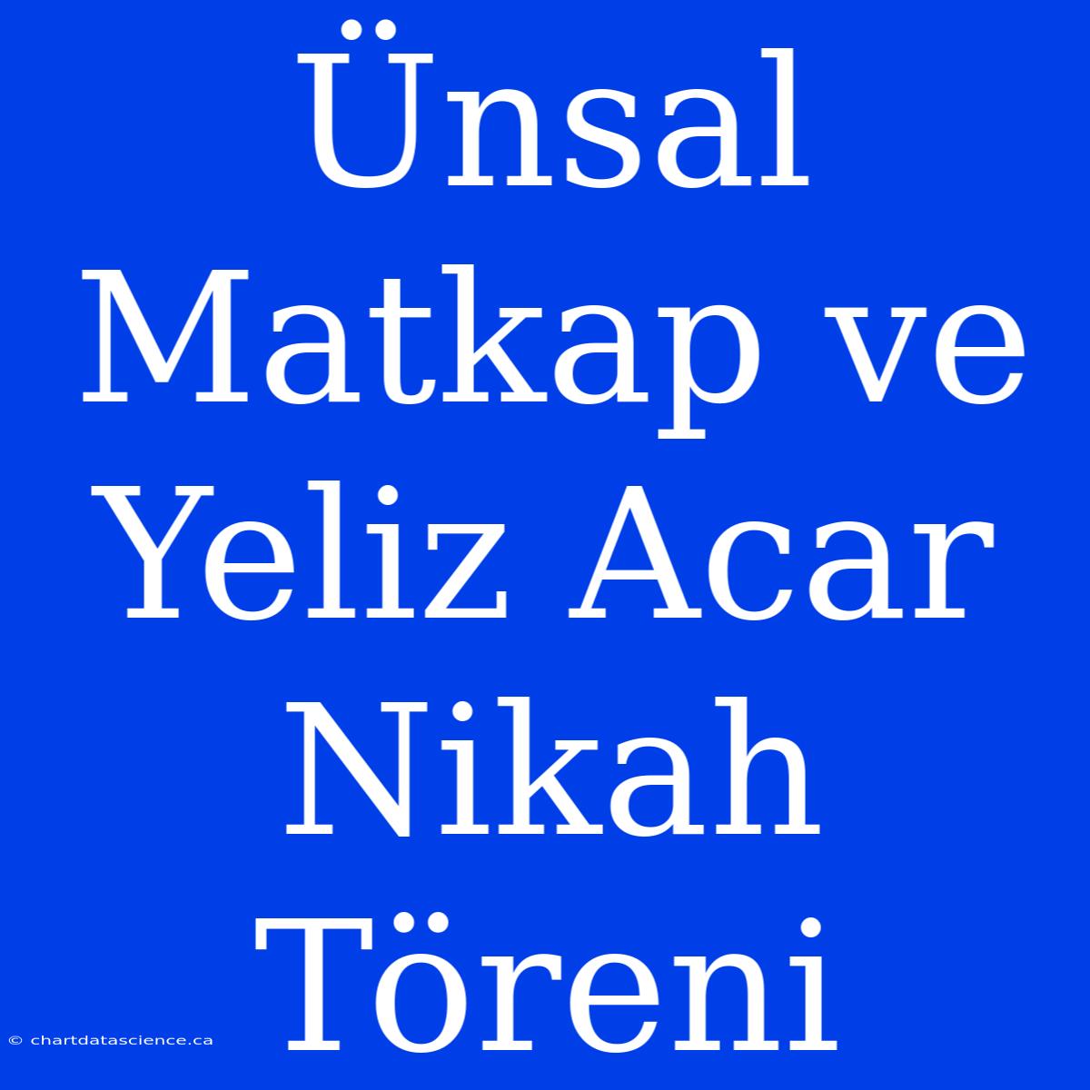 Ünsal Matkap Ve Yeliz Acar Nikah Töreni