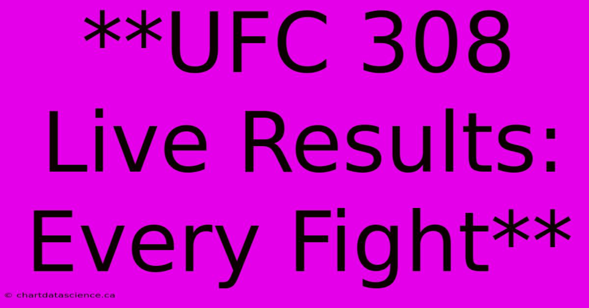 **UFC 308 Live Results: Every Fight**