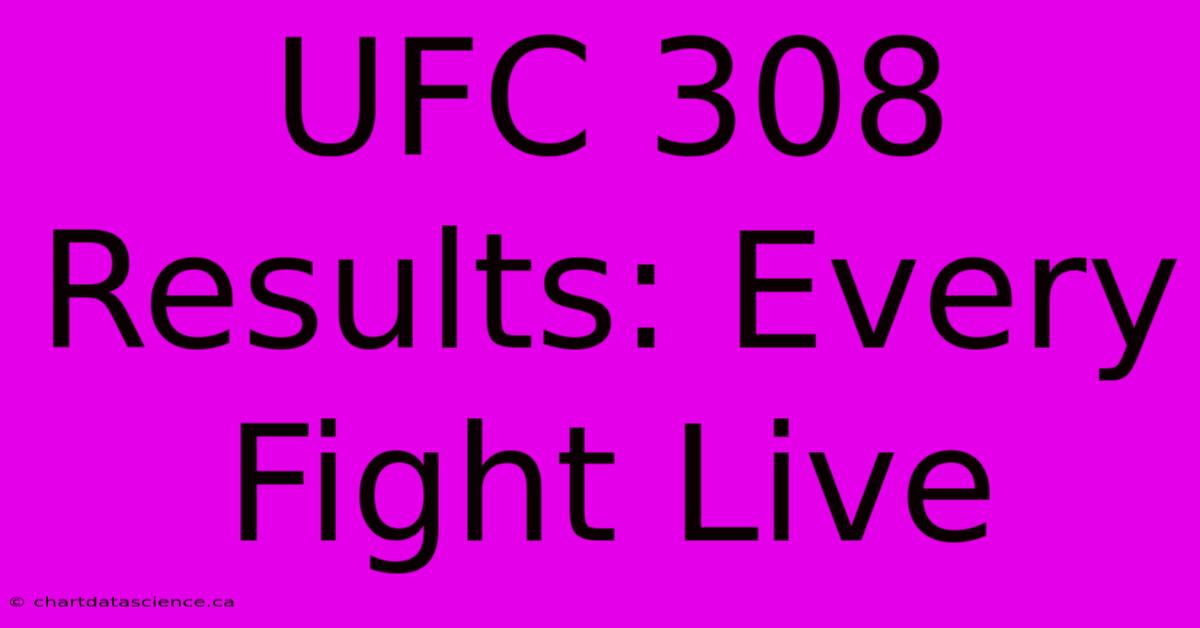 UFC 308 Results: Every Fight Live