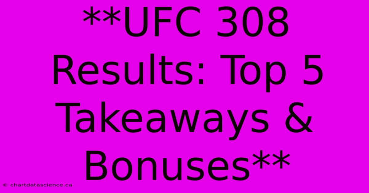 **UFC 308 Results: Top 5 Takeaways & Bonuses**