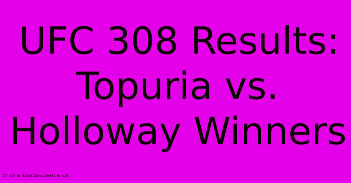 UFC 308 Results: Topuria Vs. Holloway Winners