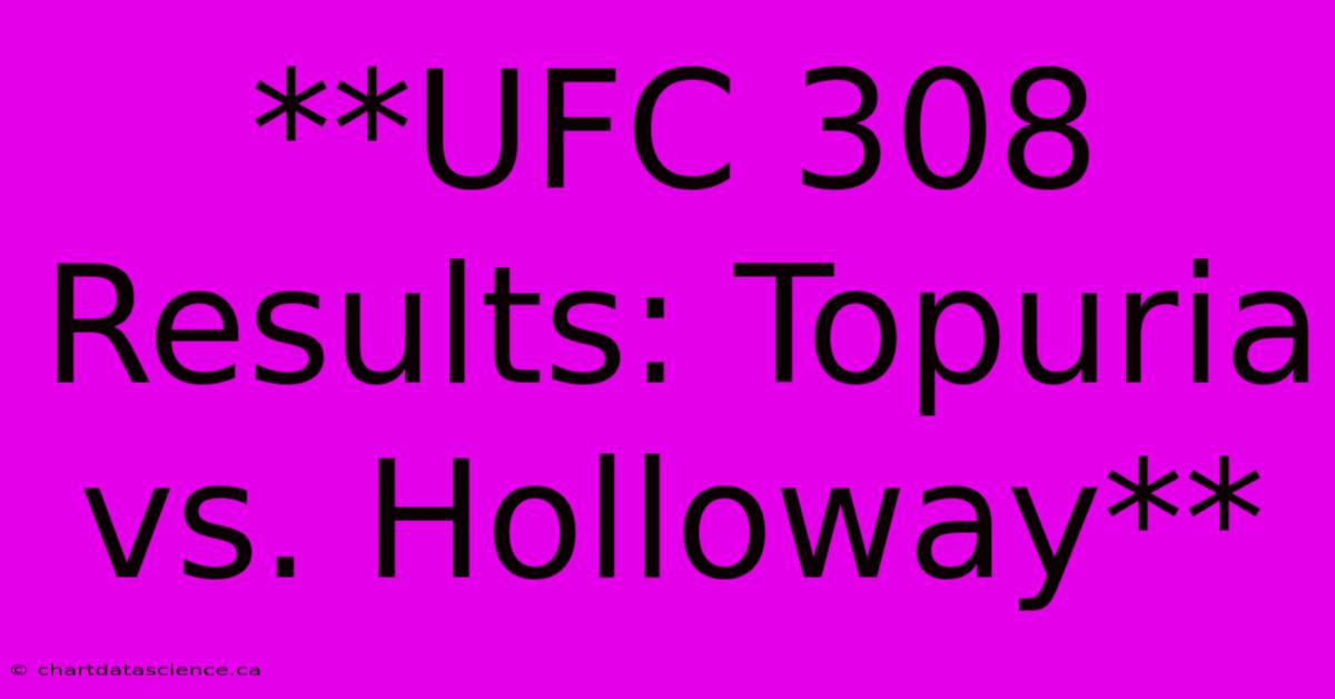 **UFC 308 Results: Topuria Vs. Holloway**