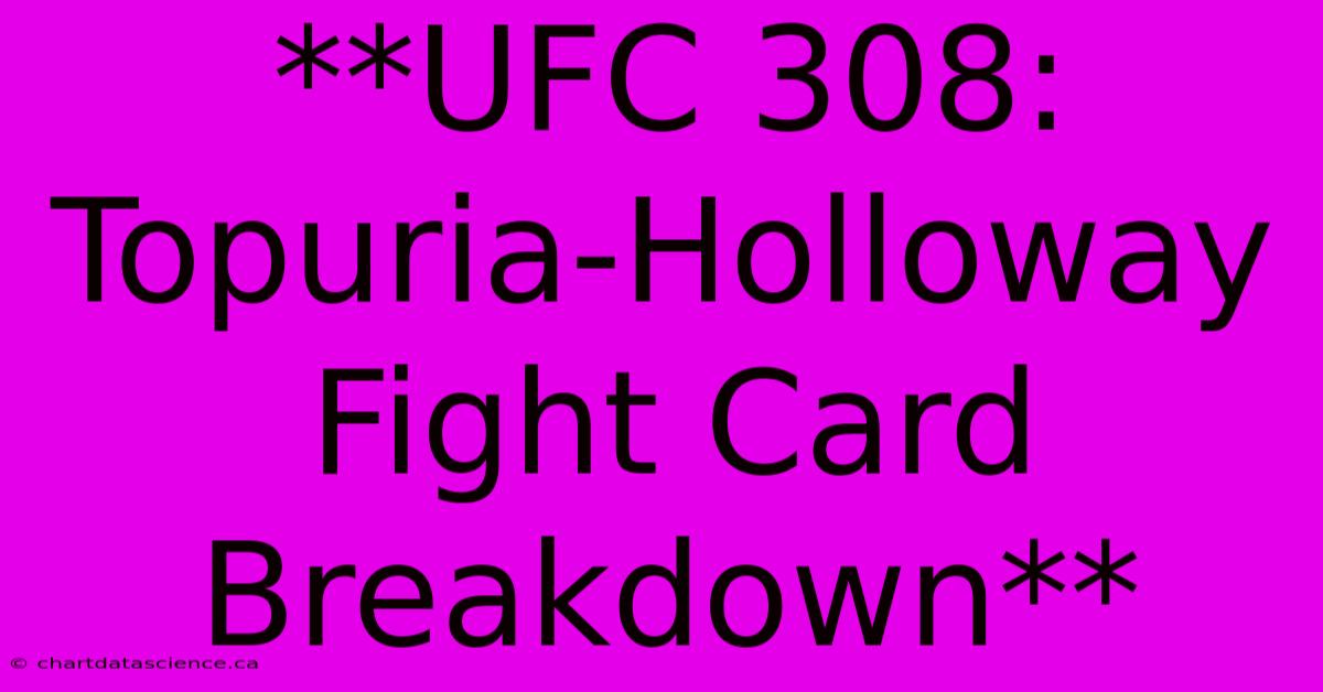 **UFC 308: Topuria-Holloway Fight Card Breakdown**