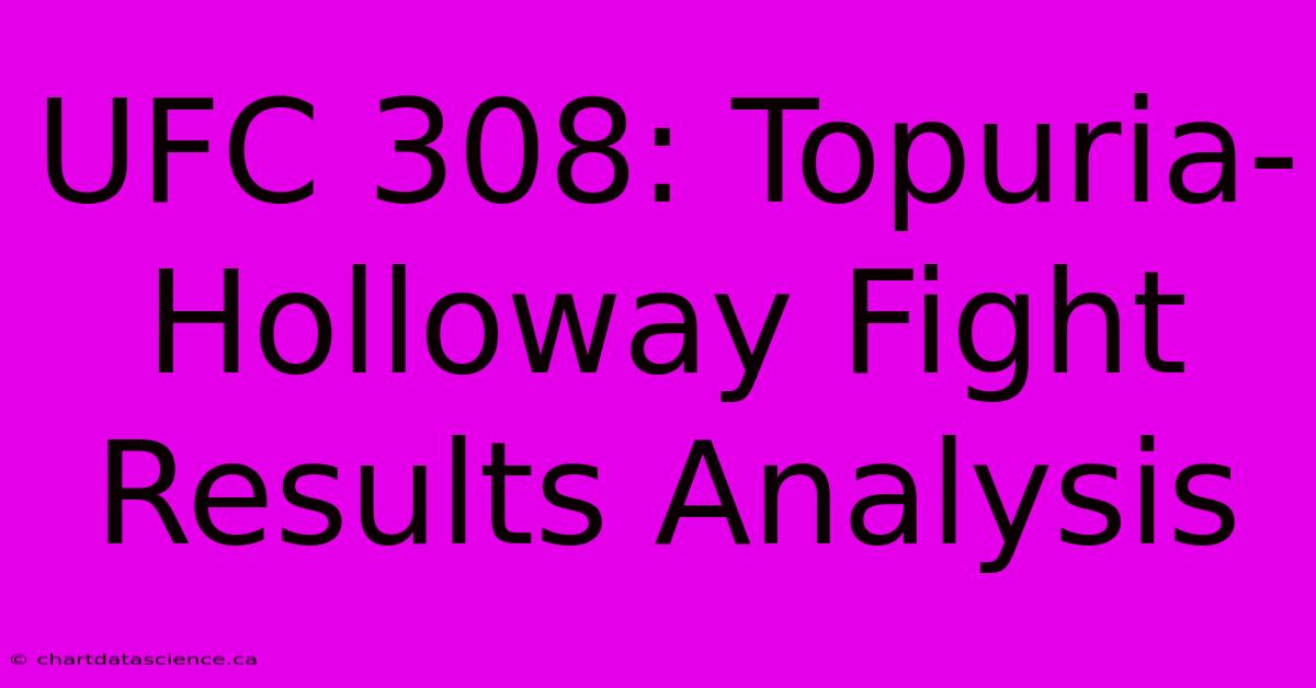 UFC 308: Topuria-Holloway Fight Results Analysis 