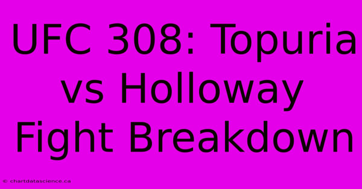 UFC 308: Topuria Vs Holloway Fight Breakdown 