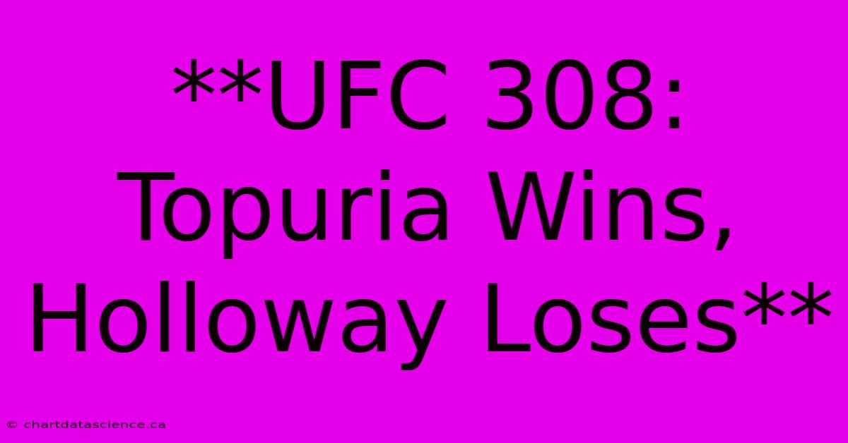 **UFC 308: Topuria Wins, Holloway Loses**