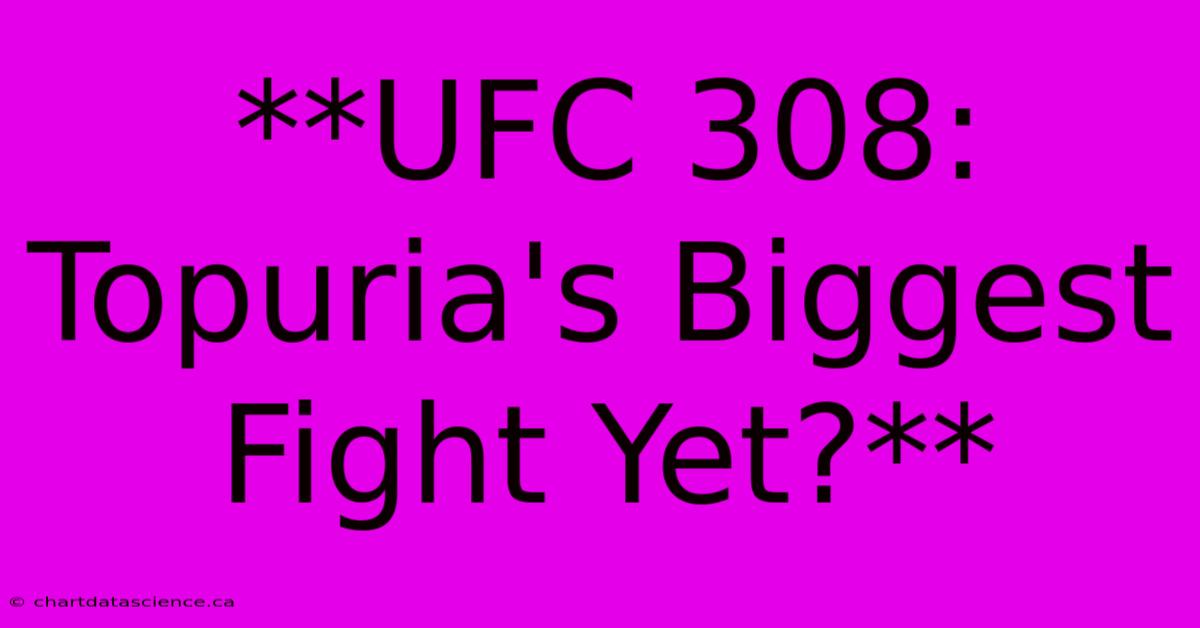 **UFC 308: Topuria's Biggest Fight Yet?** 