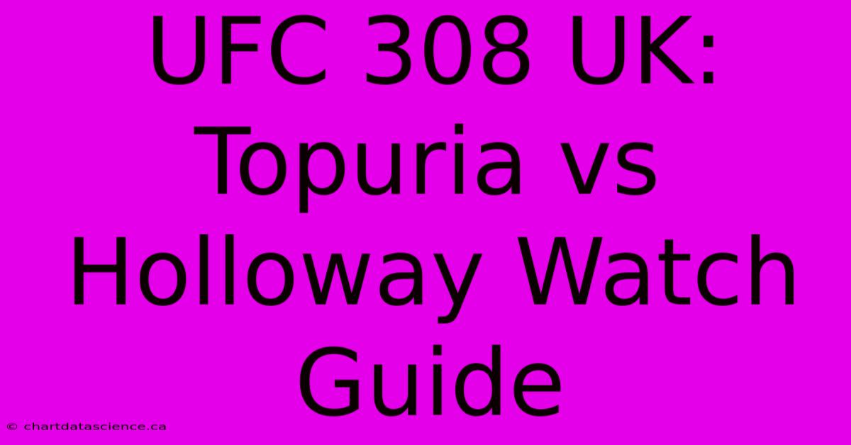 UFC 308 UK: Topuria Vs Holloway Watch Guide 