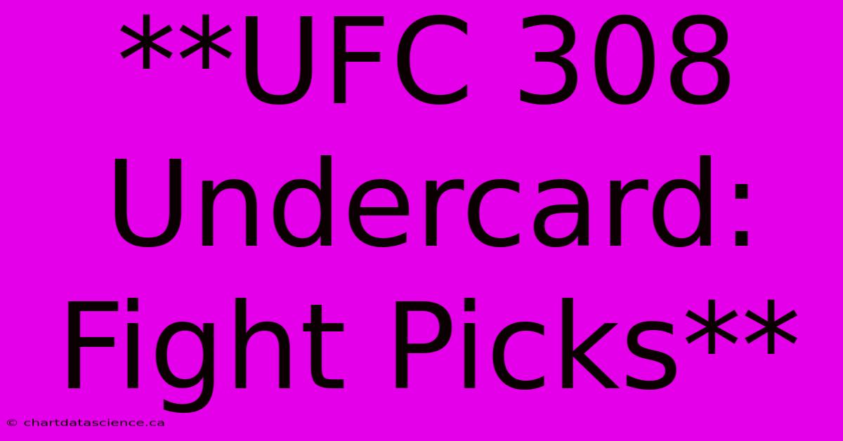 **UFC 308 Undercard:  Fight Picks**