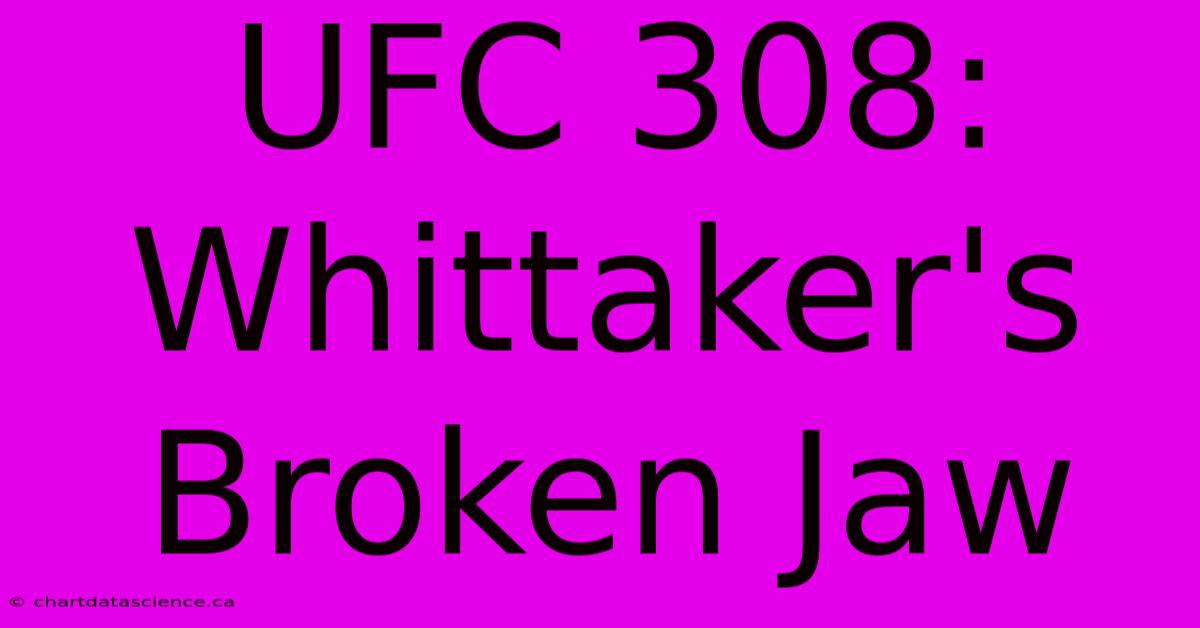 UFC 308: Whittaker's Broken Jaw