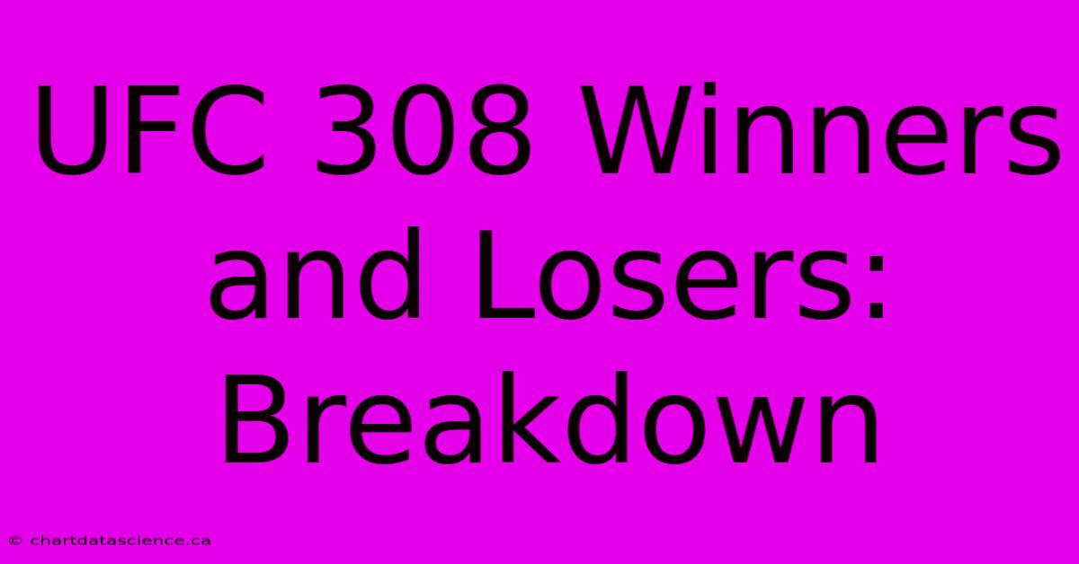 UFC 308 Winners And Losers: Breakdown 