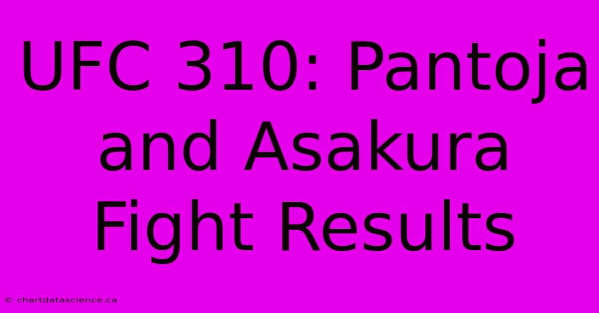 UFC 310: Pantoja And Asakura Fight Results