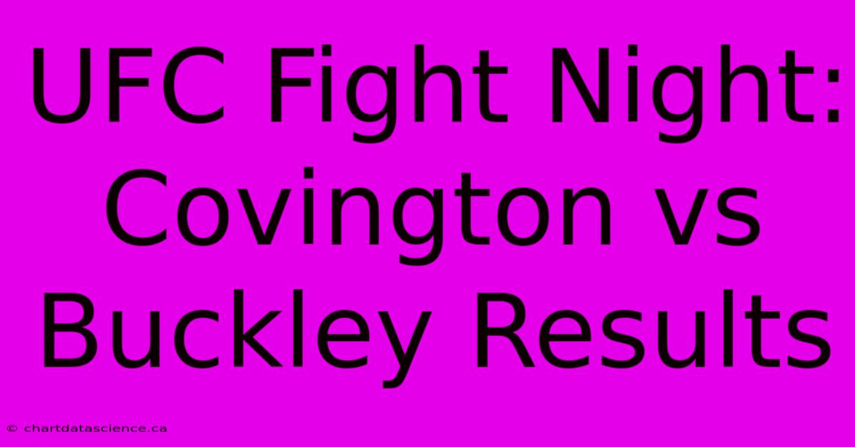 UFC Fight Night: Covington Vs Buckley Results