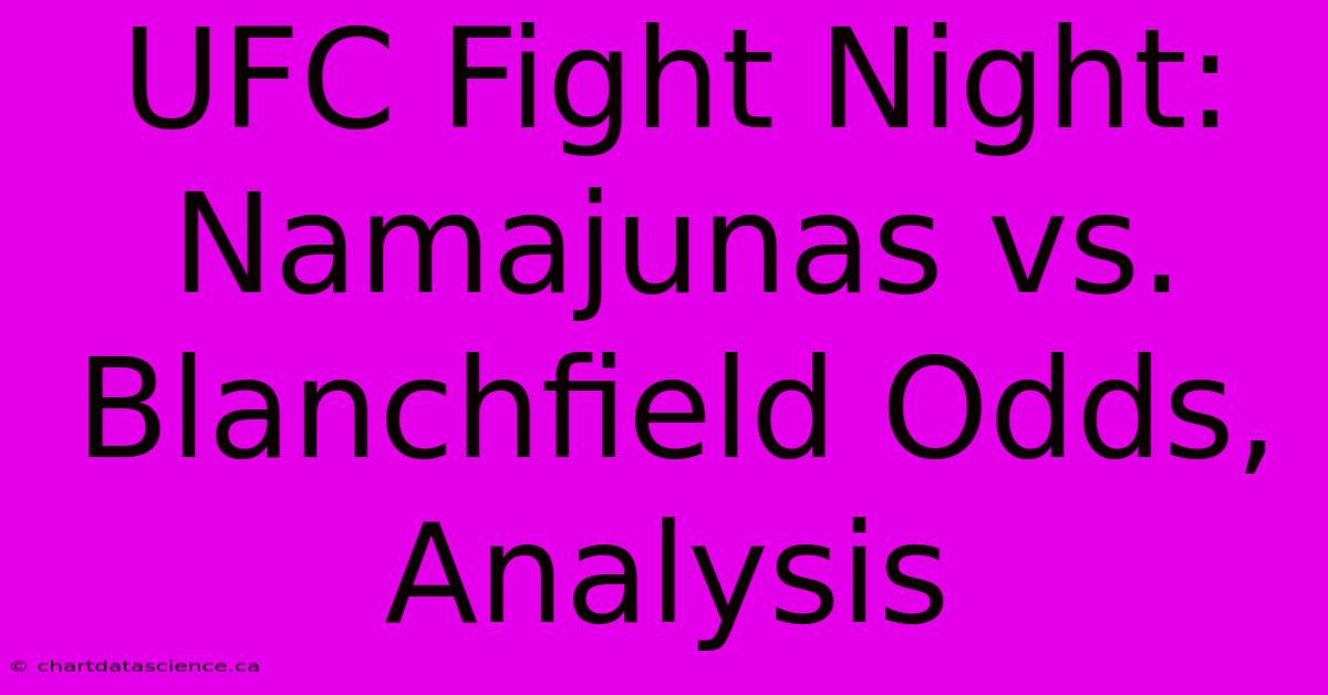 UFC Fight Night: Namajunas Vs. Blanchfield Odds, Analysis