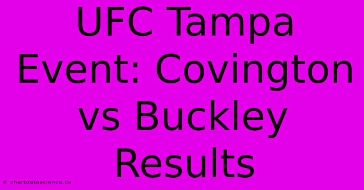 UFC Tampa Event: Covington Vs Buckley Results