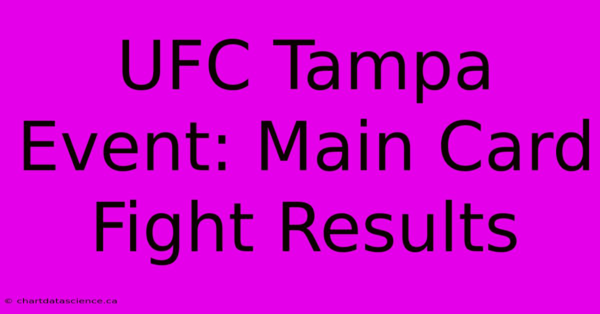 UFC Tampa Event: Main Card Fight Results