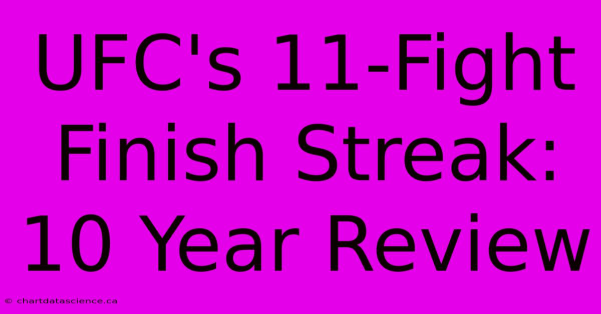 UFC's 11-Fight Finish Streak: 10 Year Review