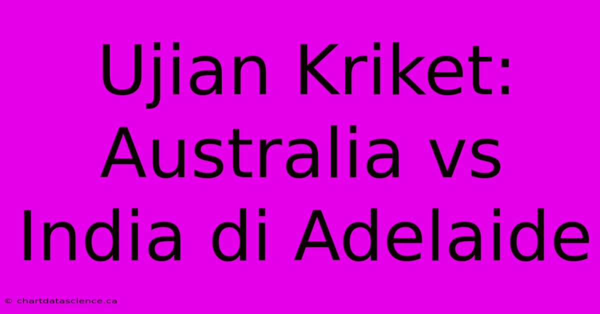 Ujian Kriket: Australia Vs India Di Adelaide