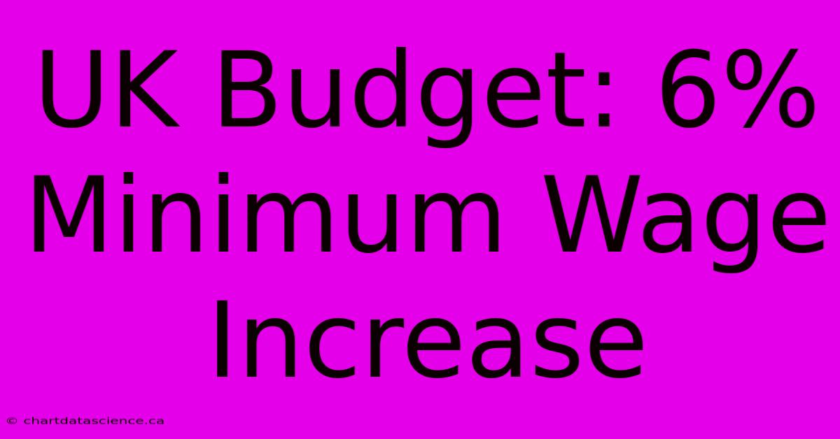 UK Budget: 6% Minimum Wage Increase