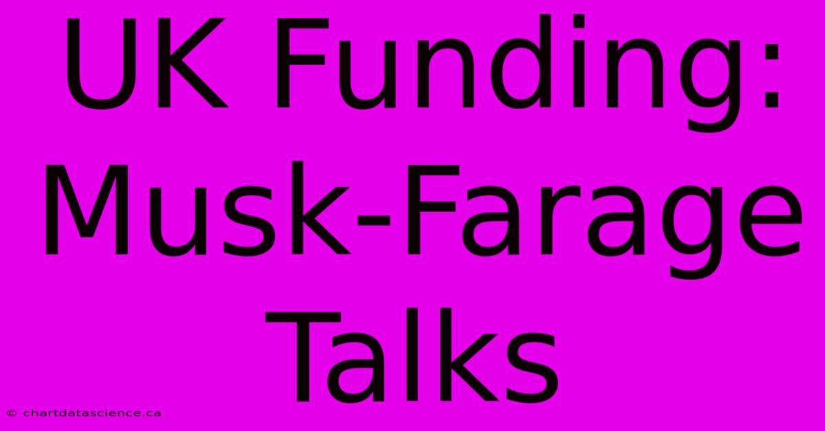 UK Funding: Musk-Farage Talks