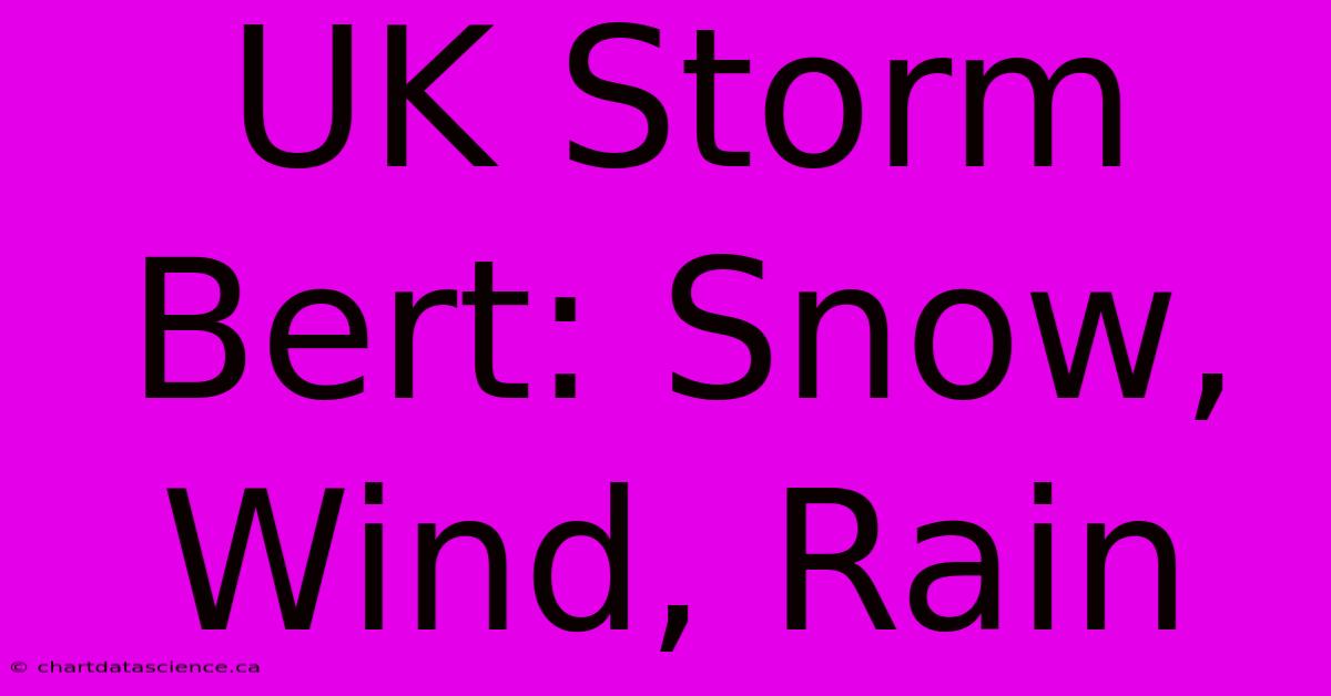 UK Storm Bert: Snow, Wind, Rain