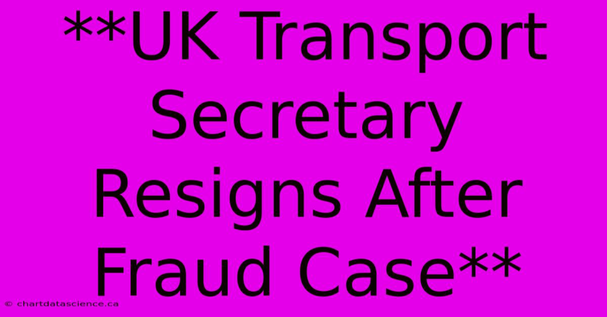 **UK Transport Secretary Resigns After Fraud Case**