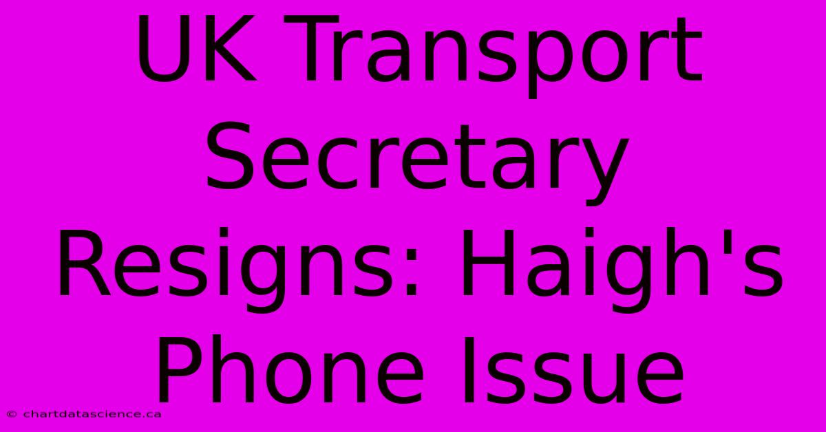 UK Transport Secretary Resigns: Haigh's Phone Issue