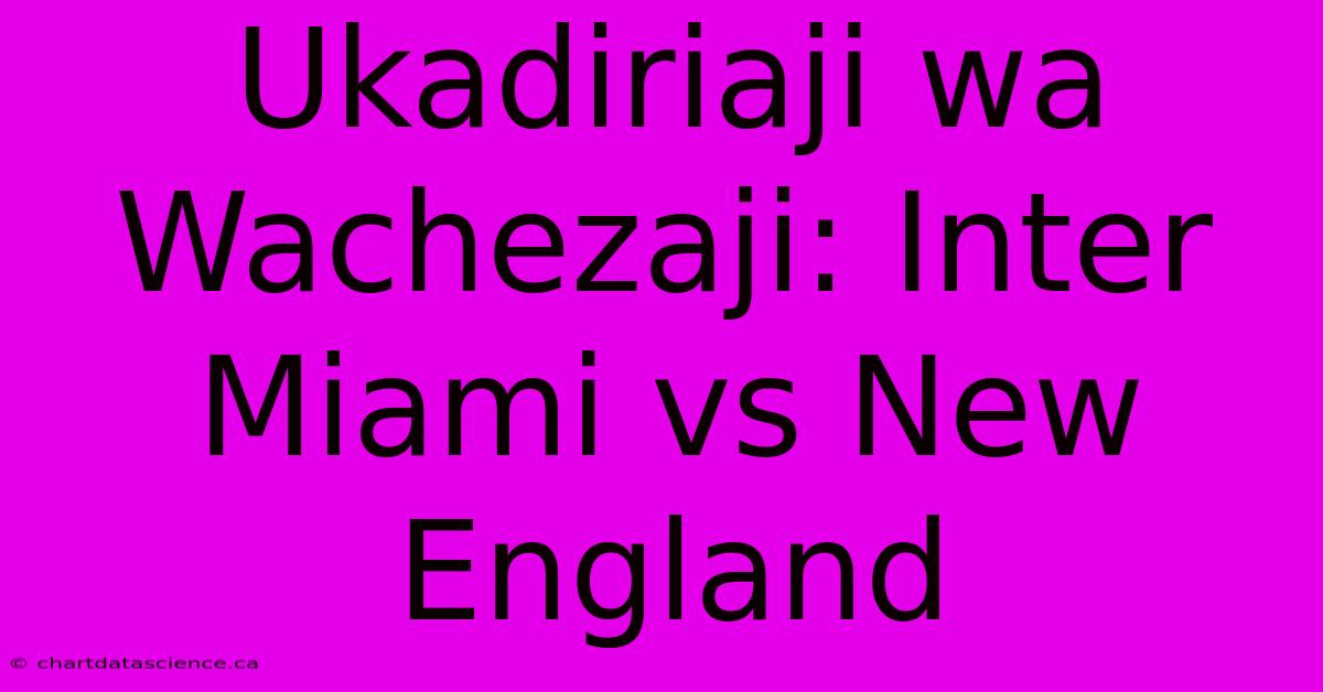 Ukadiriaji Wa Wachezaji: Inter Miami Vs New England 