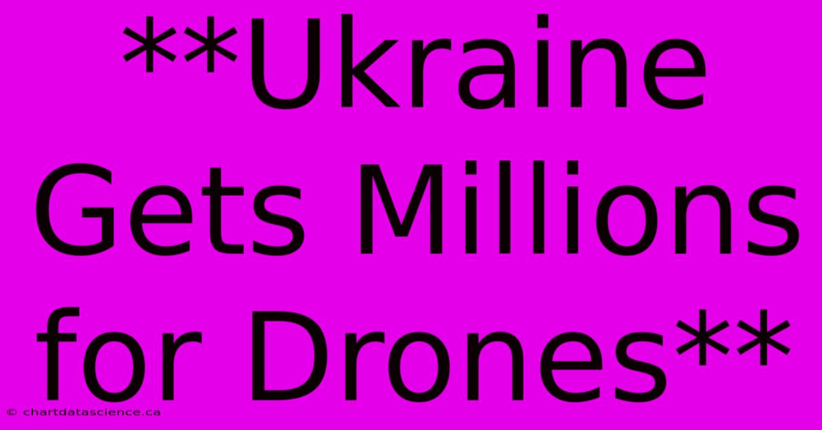 **Ukraine Gets Millions For Drones**