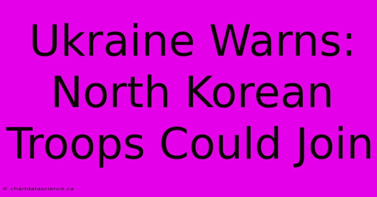 Ukraine Warns: North Korean Troops Could Join