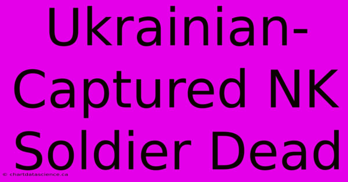 Ukrainian-Captured NK Soldier Dead