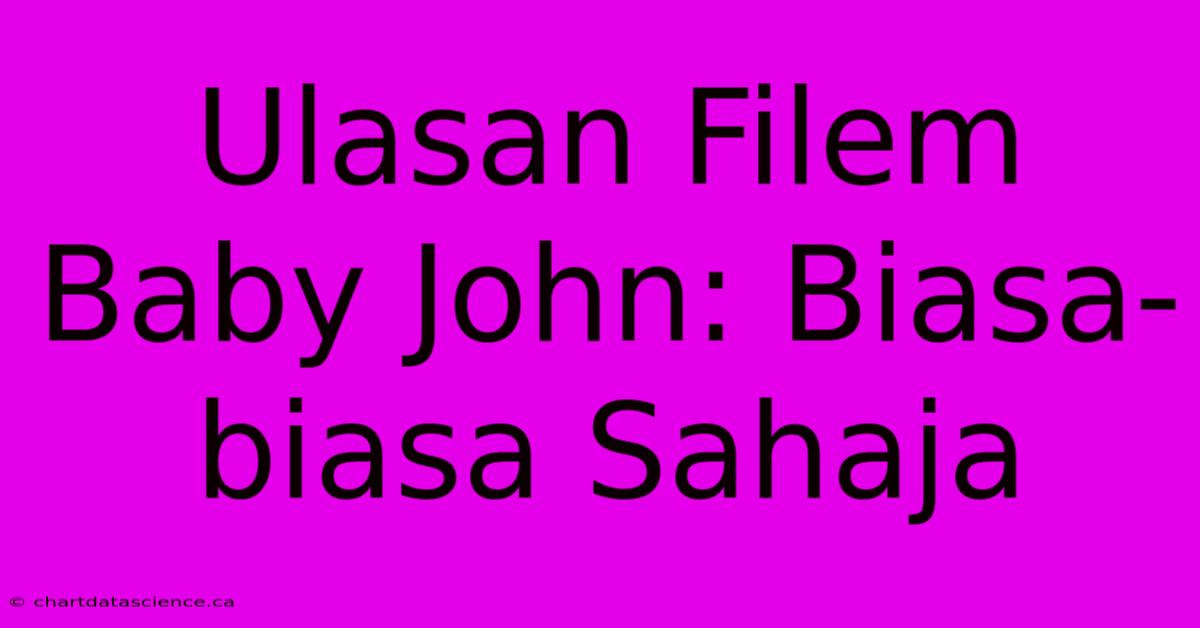 Ulasan Filem Baby John: Biasa-biasa Sahaja