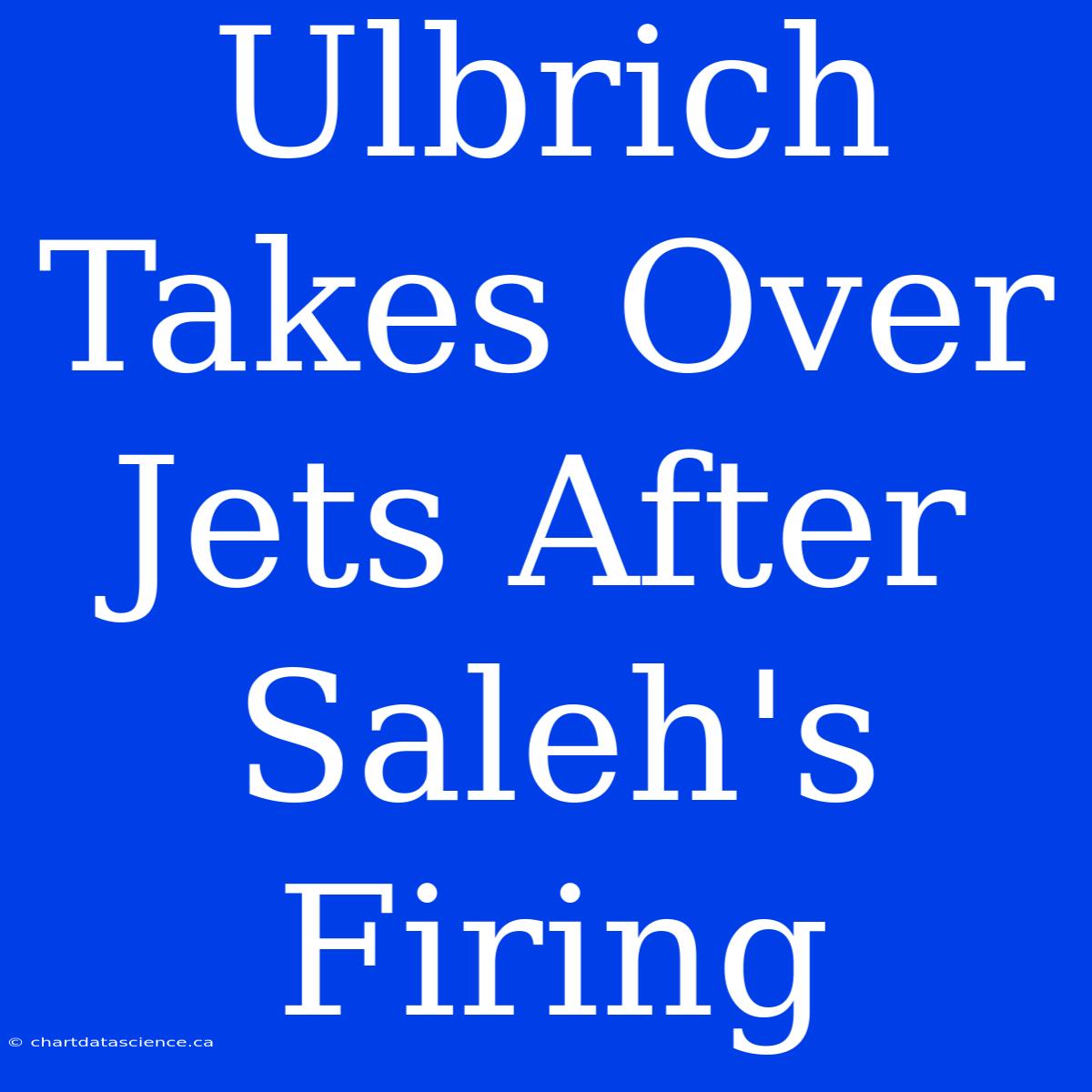 Ulbrich Takes Over Jets After Saleh's Firing