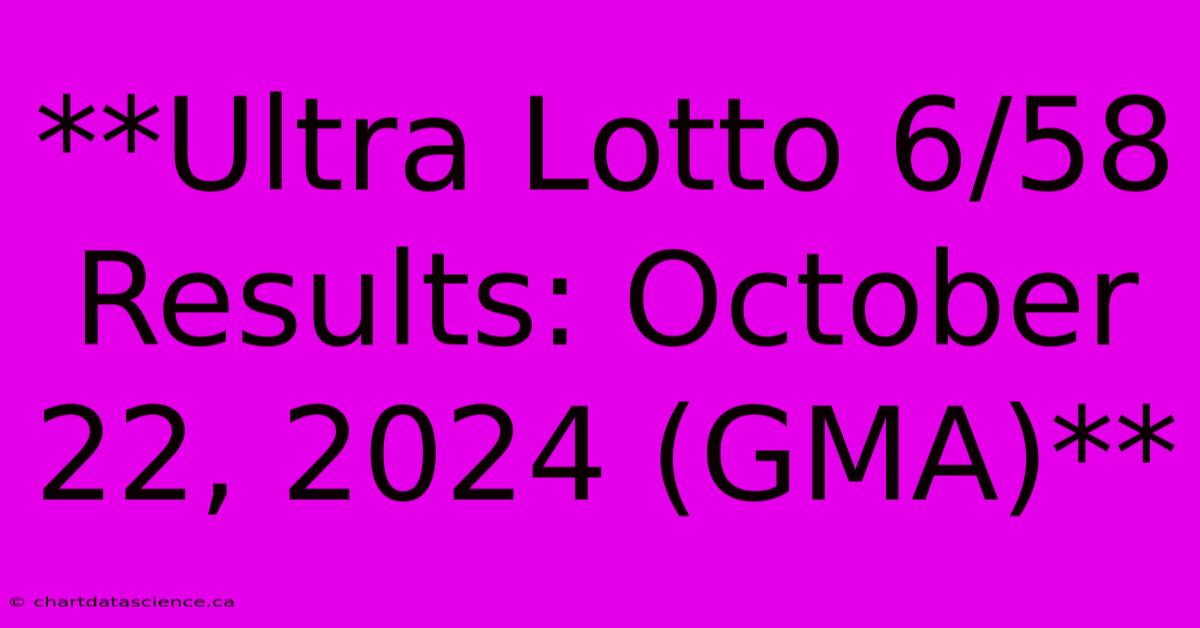 **Ultra Lotto 6/58 Results: October 22, 2024 (GMA)**