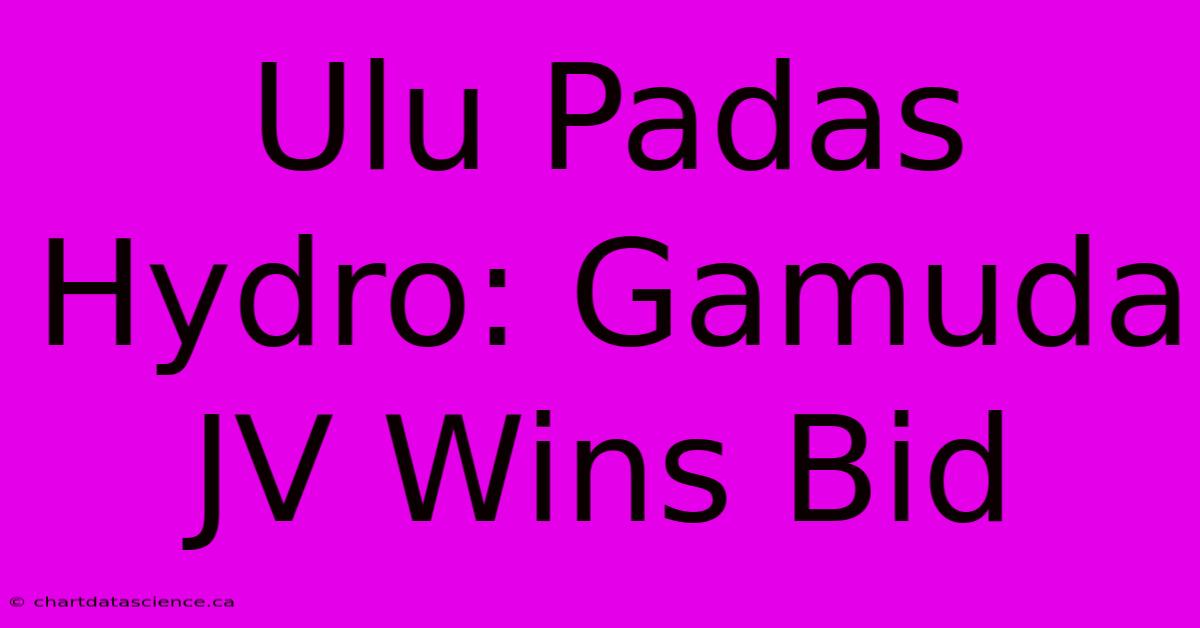 Ulu Padas Hydro: Gamuda JV Wins Bid