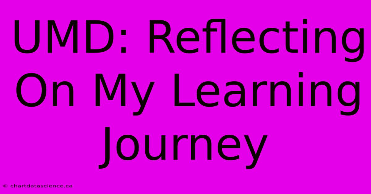 UMD: Reflecting On My Learning Journey