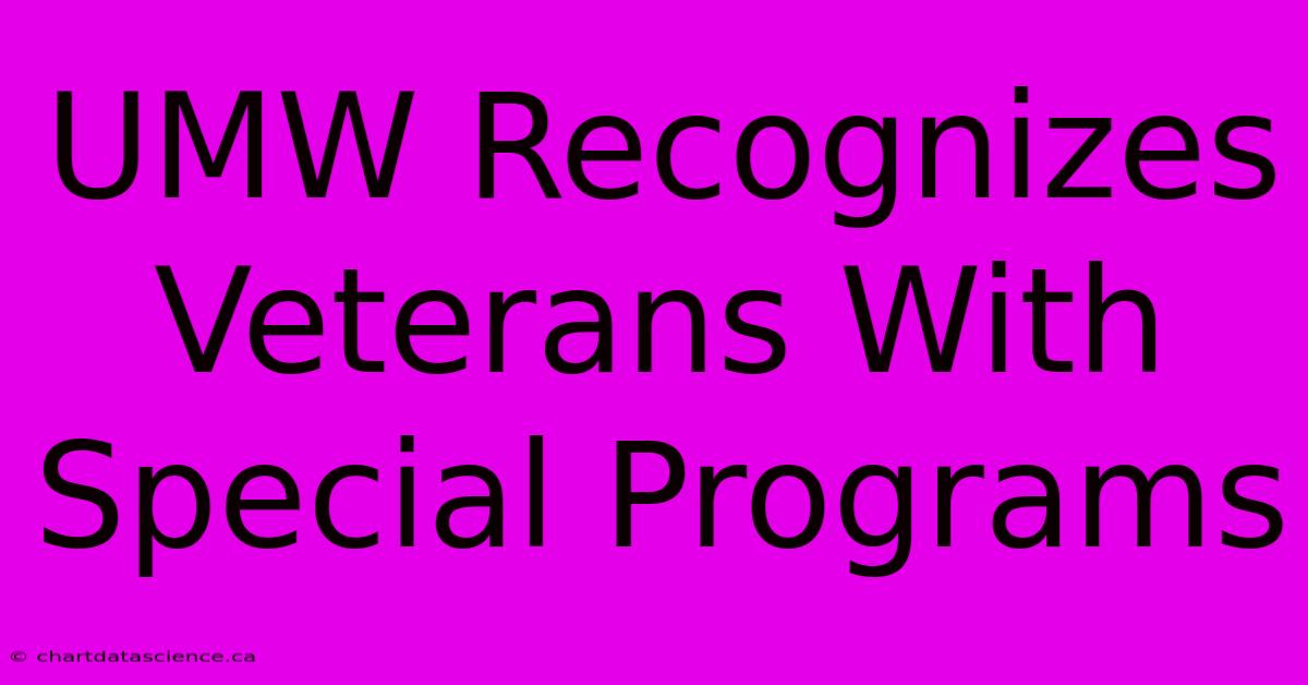 UMW Recognizes Veterans With Special Programs