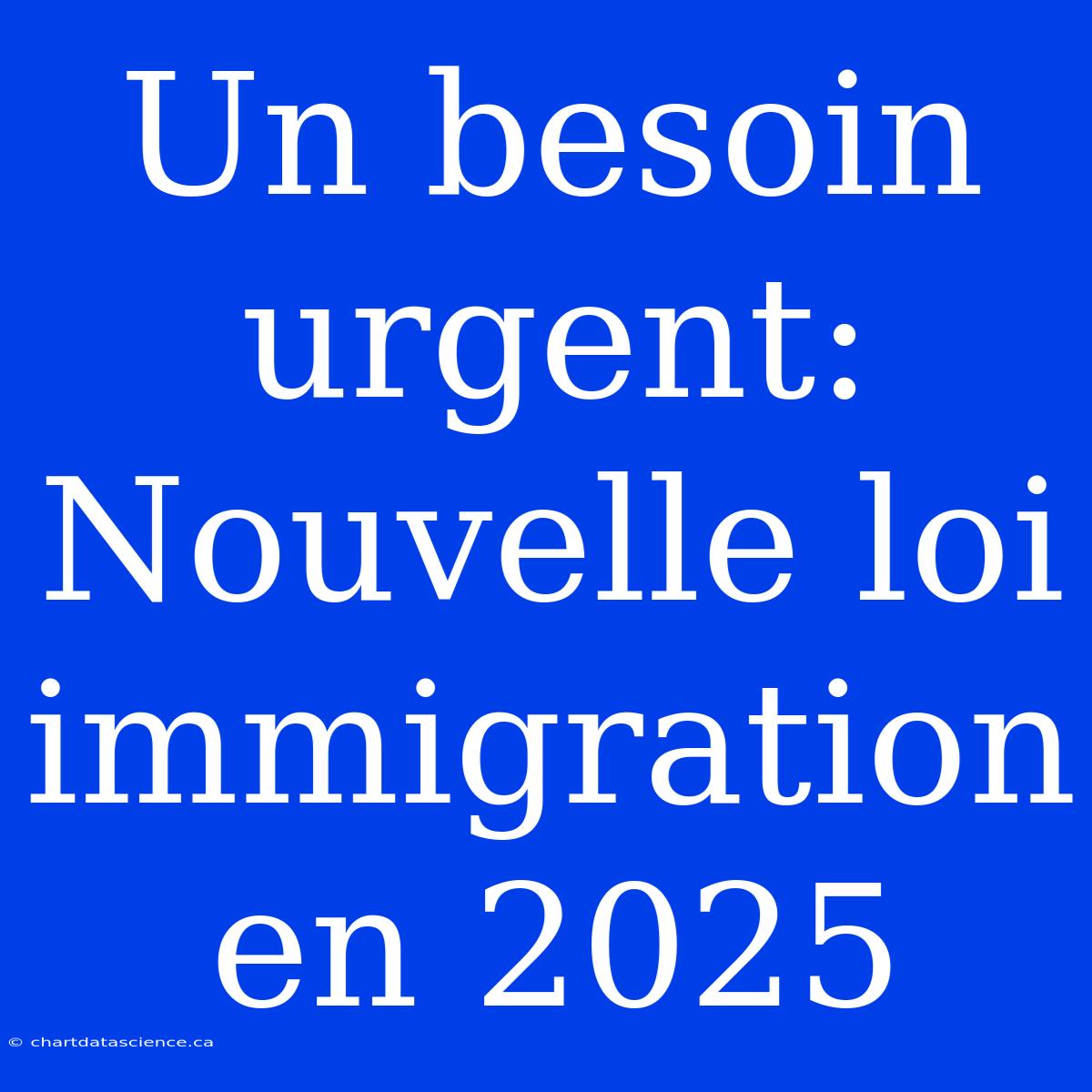 Un Besoin Urgent: Nouvelle Loi Immigration En 2025