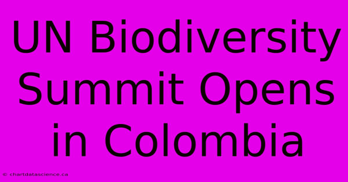 UN Biodiversity Summit Opens In Colombia