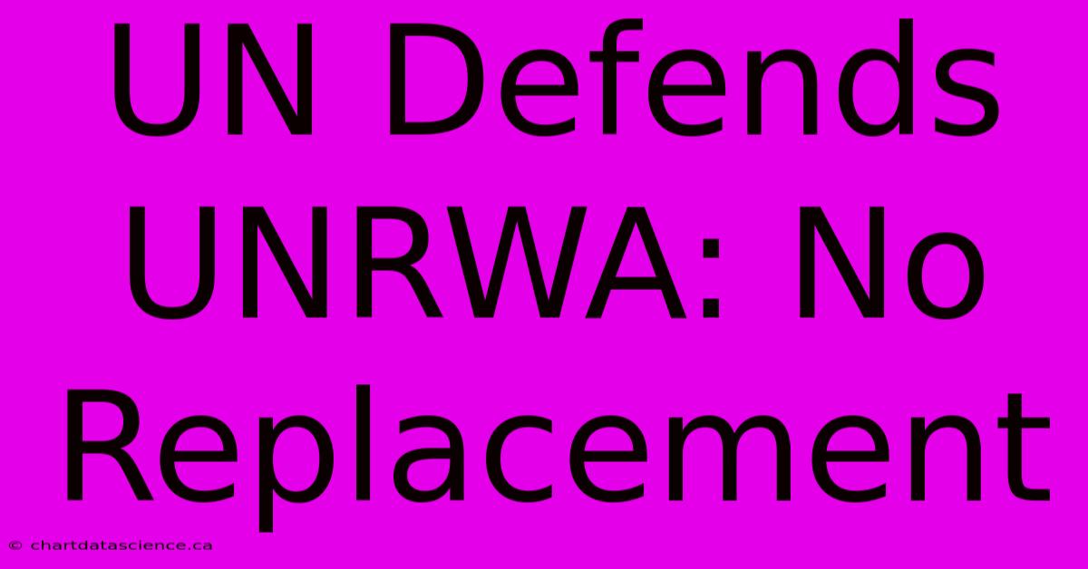 UN Defends UNRWA: No Replacement 