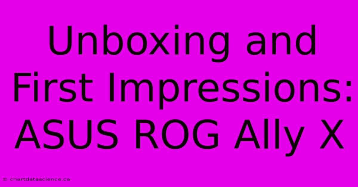 Unboxing And First Impressions: ASUS ROG Ally X